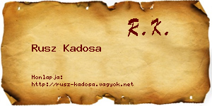 Rusz Kadosa névjegykártya