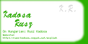 kadosa rusz business card